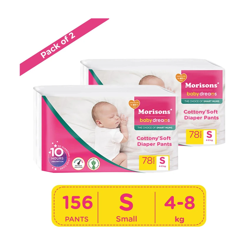 Morisons Baby Dreams Cottony Soft Diaper Pants Pant Diapers - S Flipkart sale