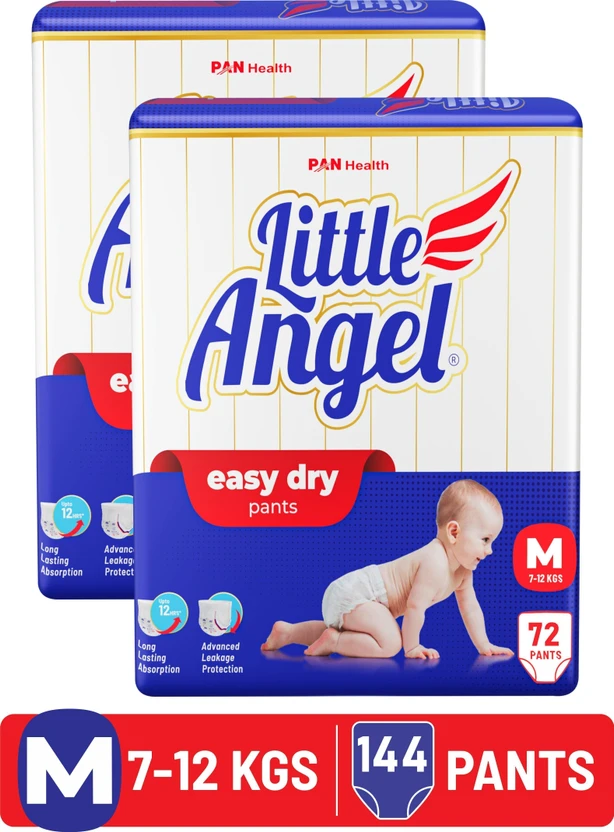 Little Angel Easy Dry Diaper Pants with 12 hrs absorption 72 Count/Pack,Pack of 2,7-12 Kgs P Flipkart sale