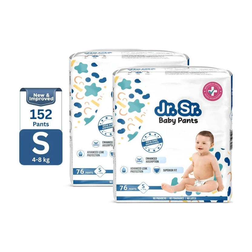 Jr. Sr. Baby Diaper Pants with Advanced Leak Protection Soft & Comfortable Pant Diapers - S Flipkart sale