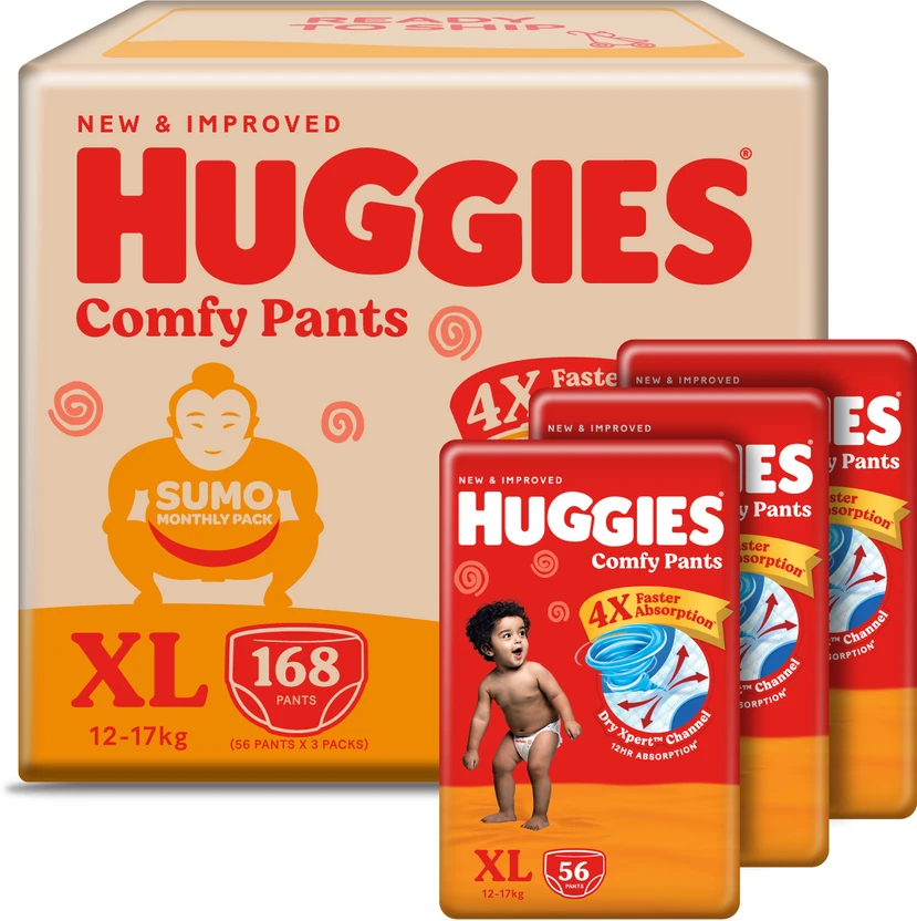 Huggies Comfy Baby (Pack of 3) Pant Diapers - XL Flipkart sale