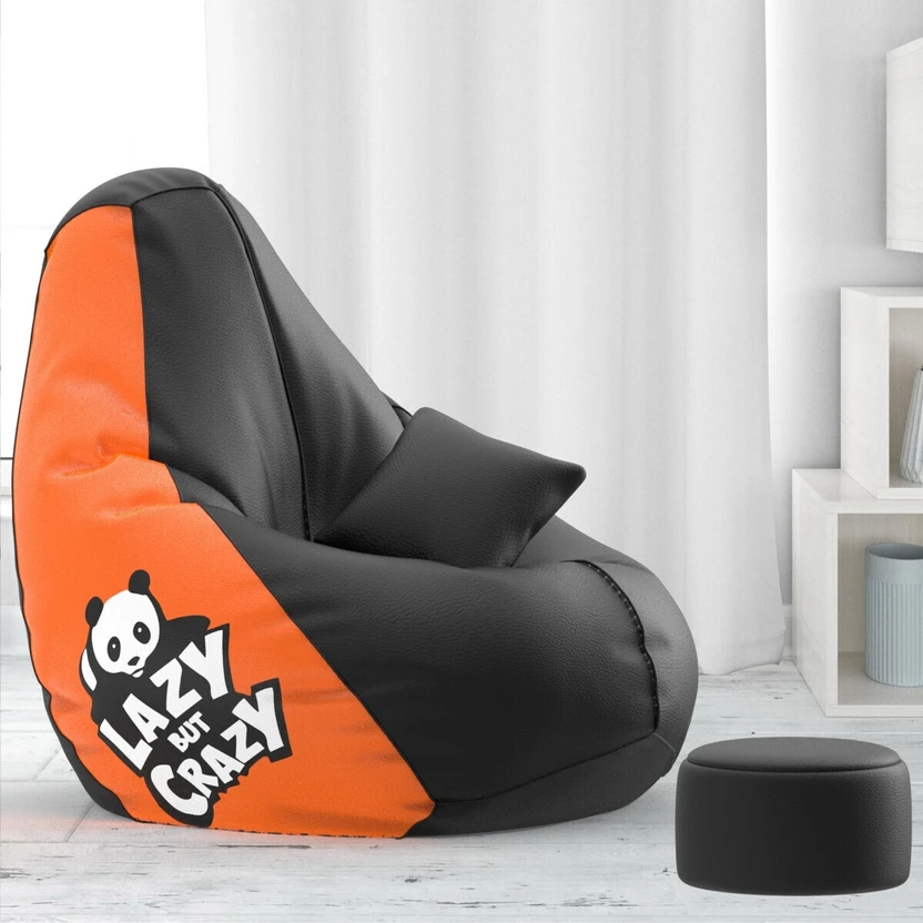 Flipkart Perfect Homes 4XL PatternPuff Bag With Free Cushion and Puffy , Lazy But Crazy - Bl Flipkart sale
