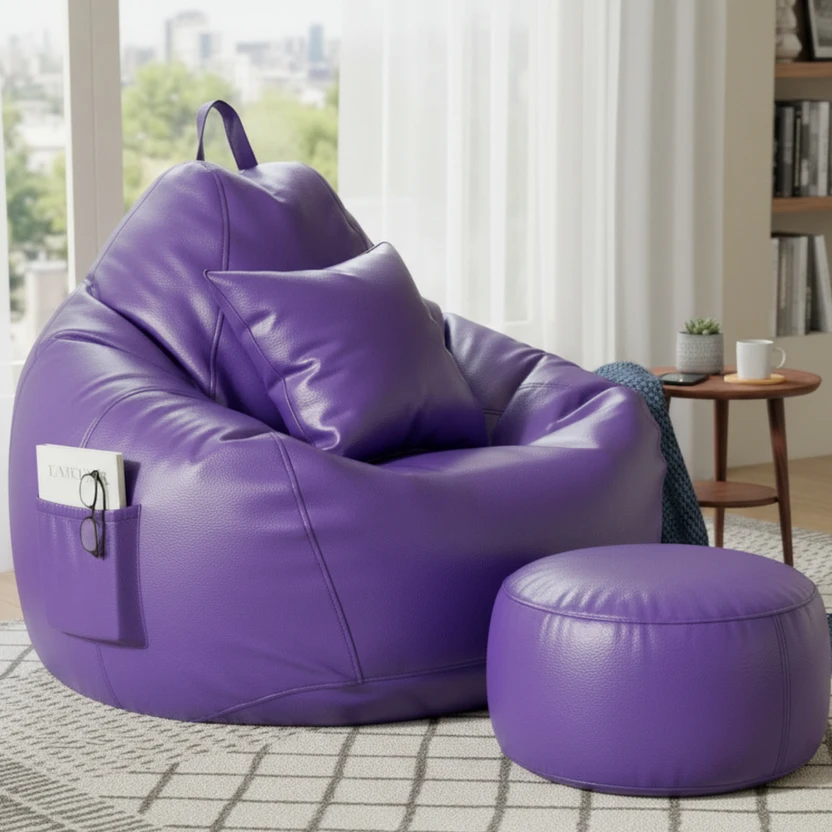 GIGLICK 4XL GIGLICK 4XL Bean Bag Cushion and Footrest Filled with Beans Bean Bag Chair With Flipkart sale