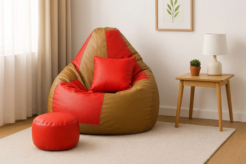 Flipkart Perfect Homes Studio 4XL Faux Leather Leatherette Bean Bag with Footrest and Cushio Flipkart sale