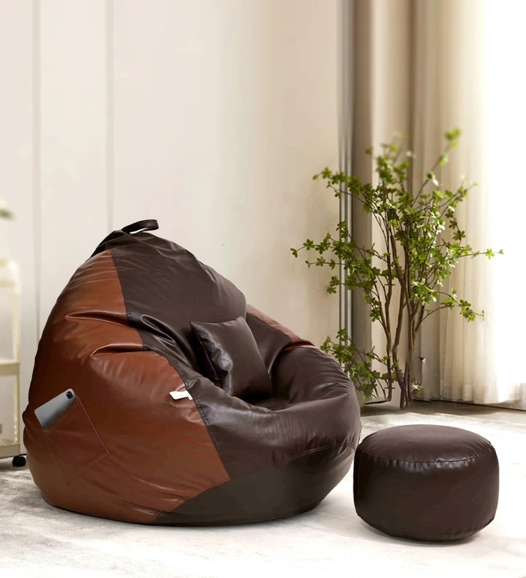 Mintwud from Pepperfry 4XL Squivo Leatherette Bean Bag Filled with Bean With Footrest In Bro Flipkart sale