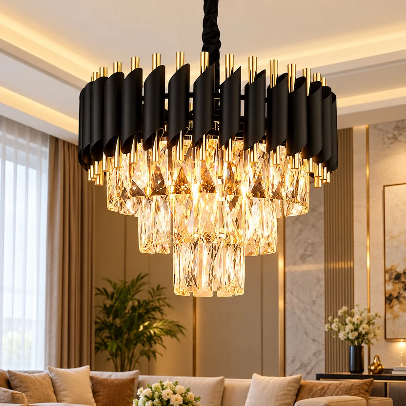 Adwait Crystal Gold Polish Metal 400mm Hanging Pendant Jhoomar Chandelier Ceiling Lamp Flipkart sale
