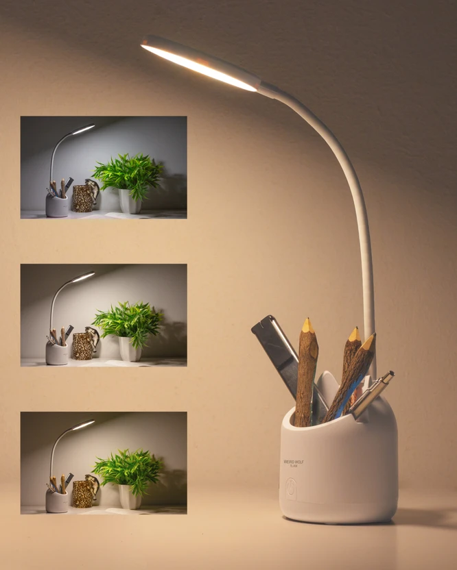 WEIRD WOLF 3 Colour Mode Rechargeable, Flexible Gooseneck LED Study/Desk Table Lamp Flipkart sale