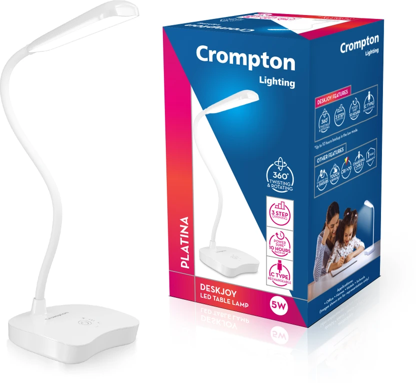 Crompton DeskJoy 5w Rechargeable LED Table Lamp Table Lamp Flipkart sale