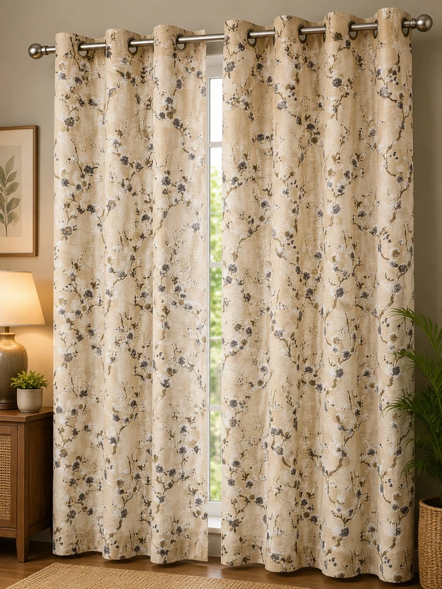 Miraya Creations 213.36 cm (7 ft) Door Polyester Room Darkening Curtain (Pack Of 2) Flipkart sale