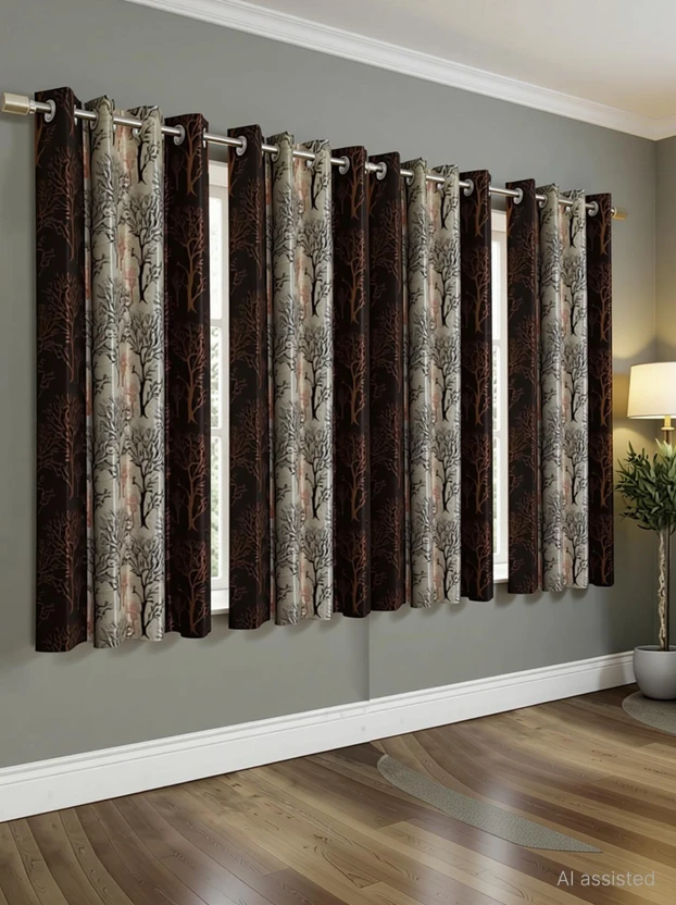 Achintya 153 cm (5 ft) Window Polyester Semi Transparent Curtain (Pack Of 4) Flipkart sale