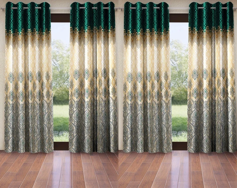 Home Sizzler 213 cm (7 ft) Door Polyester Semi Transparent Curtain (Pack Of 4) Flipkart sale