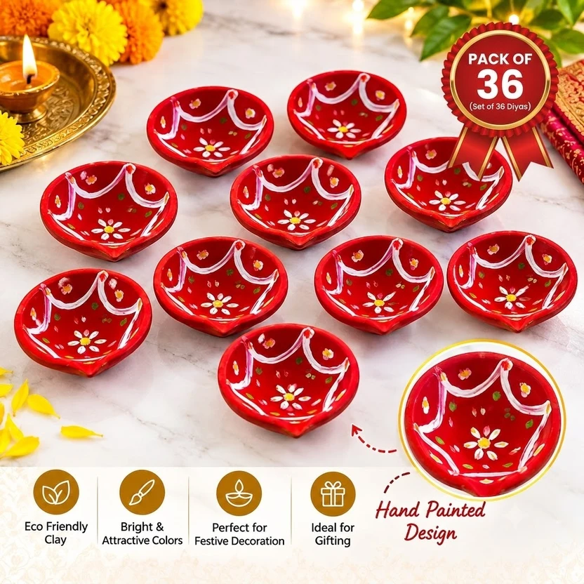 GAWAR Bone China (Pack of 36) Table Diya Set Flipkart sale