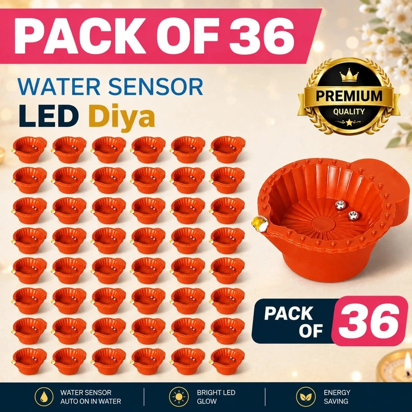 LUMBRIGHT Water Sensor LED Diya for Diwali Decoration, Floating Flameless Light PACK OF 36 P Flipkart sale
