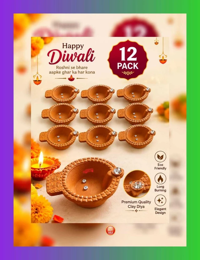 KICK STUDIO WATER DIYA SET OF 12 | Floating Diya for Pooja, Diwali & Festival Decoration | P Flipkart sale