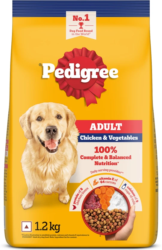 PEDIGREE 100% Nutrition Chicken, Vegetable 1.2 kg Dry Adult Dog Food Flipkart sale