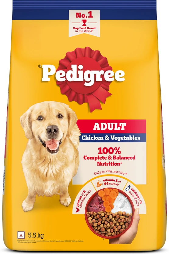 PEDIGREE 100% Nutrition Chicken, Vegetable 5.5 kg Dry Adult Dog Food Flipkart sale