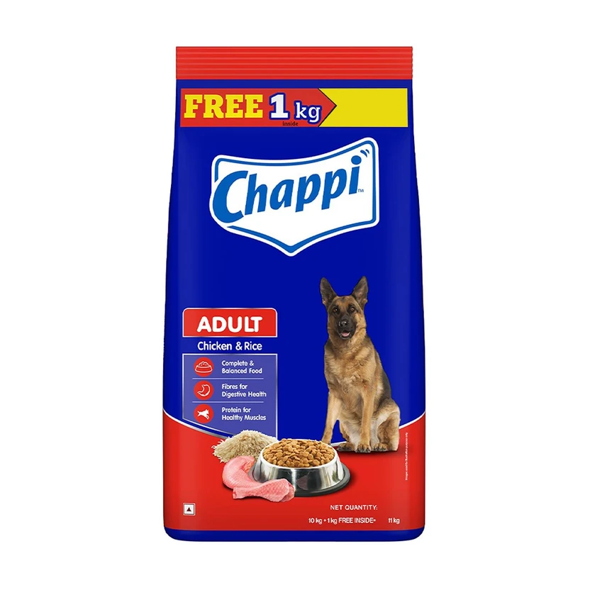 Chappi Complete and Balanced Chicken, Rice 11 kg Dry Adult Dog Food Flipkart sale