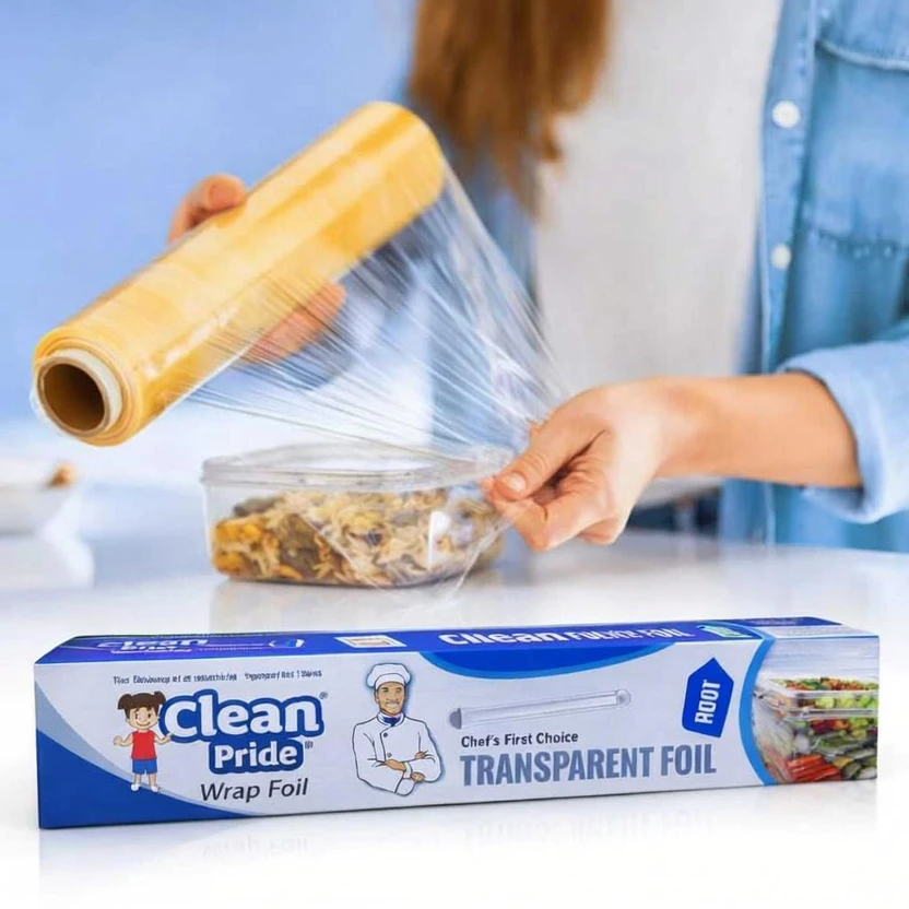 Clean Pride 100m Cling Film Roll Transparent Food Storage Wrap for Refrigerator & Kitchen Sh Flipkart sale