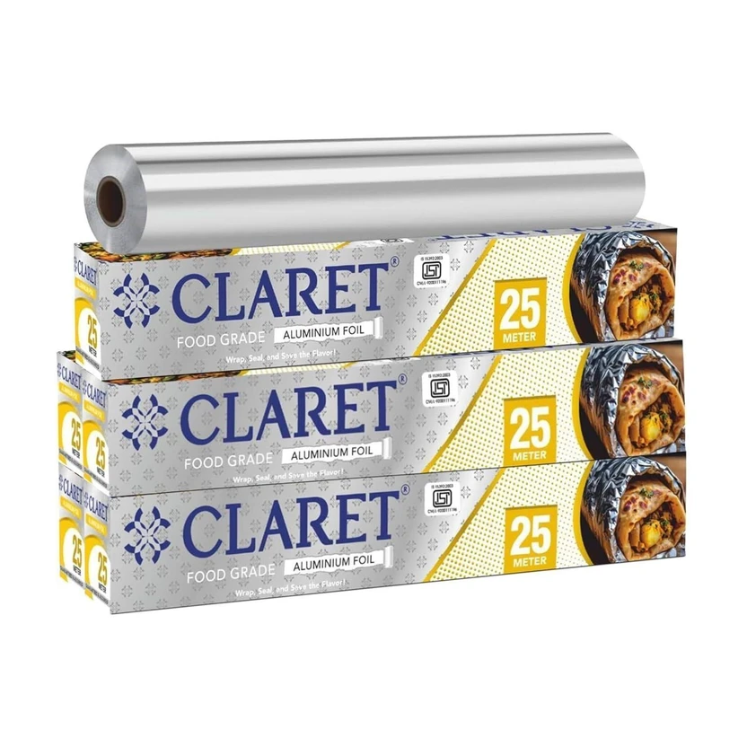CLARET Aluminium Foil 25 Meter Food Grade Strong Durable for Wrapping | Pack of 5 Aluminium Flipkart sale