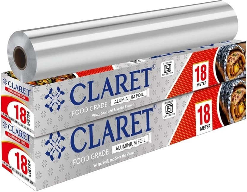 CLARET Aluminium Foil Roll 18 Meter | Food Grade | Pack of 2 Aluminium Foil Flipkart sale
