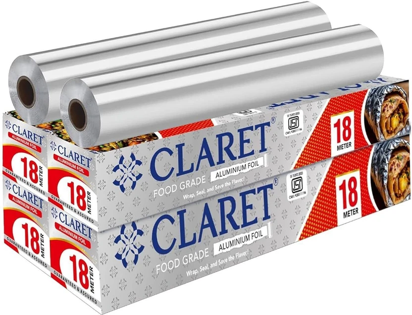 CLARET Aluminium Foil Roll 18 Meter | Food Grade | Pack of 4 Aluminium Foil Flipkart sale