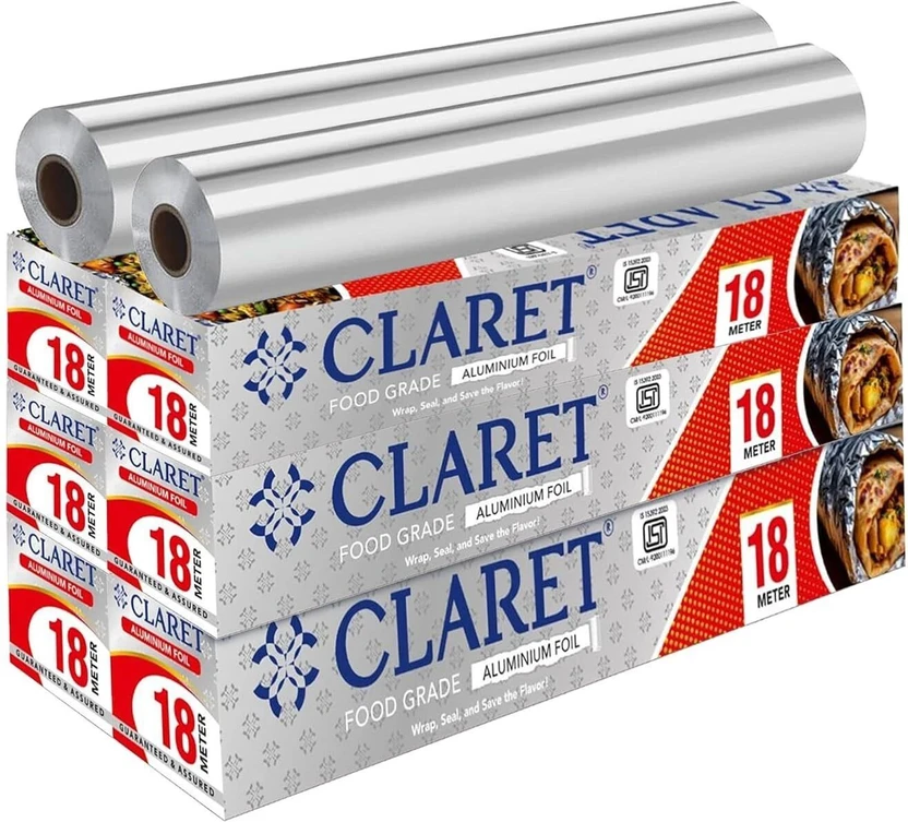 CLARET Aluminium Foil Roll 18 Meter | Food Grade | Pack of 6 Aluminium Foil Flipkart sale