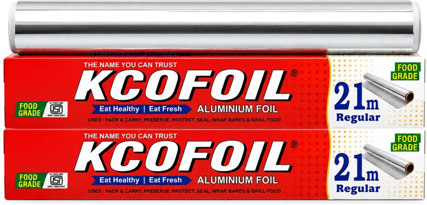 Kcofoil Aluminium Foil 21 Meters Deliwrap 11micron Food Wrapping(Pack of 2) Aluminium Foil Flipkart sale
