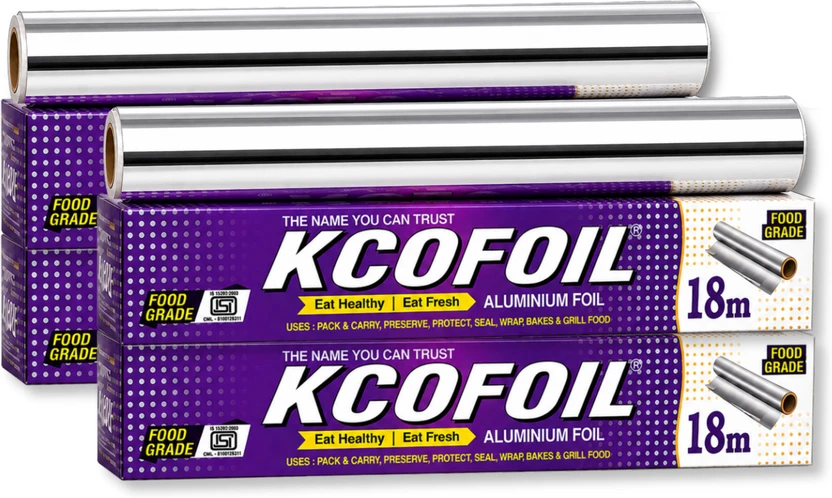 Kcofoil Aluminium Foil 18 Mtr Roll | Heavy Duty Food Grade Kitchen Silver Wrapping Aluminium Flipkart sale