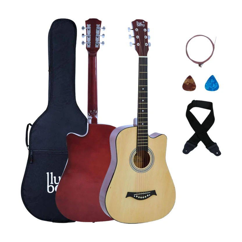 BLUEBERRY 38C Classic Brown, 38 Inch Acoustic Guitar Linden Wood Plastic Right Hand Orientat Flipkart sale