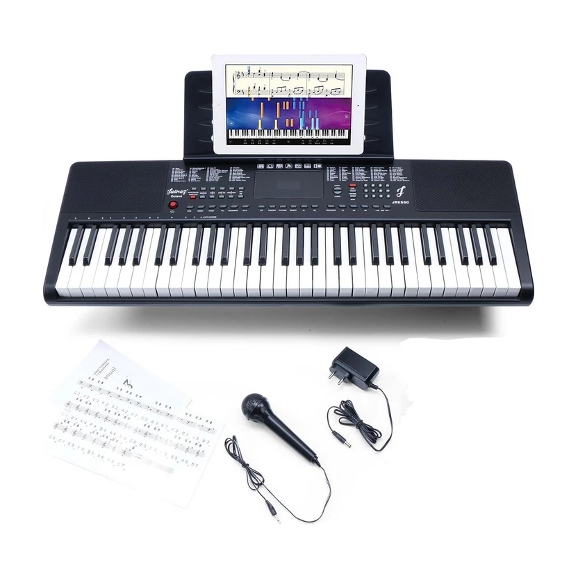 Juarez Octave JRK660 61-Key Electronic Teaching Keyboard Piano with LED Display | Adapter | Flipkart sale