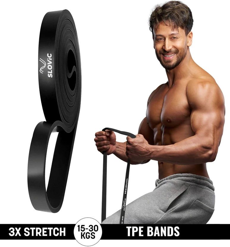 SLOVIC TPE Bands for Workout | Pull Up | Stretching |Heavy Duty Material|Upto15-30 KGS Resis Flipkart sale