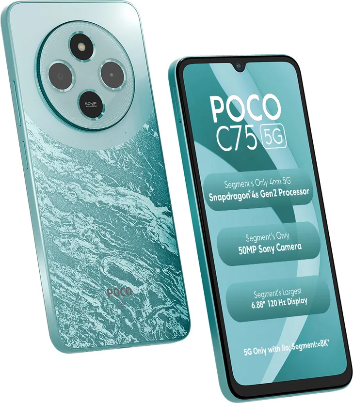 POCO C75 5G (Aqua Bliss, 64 GB) Flipkart sale