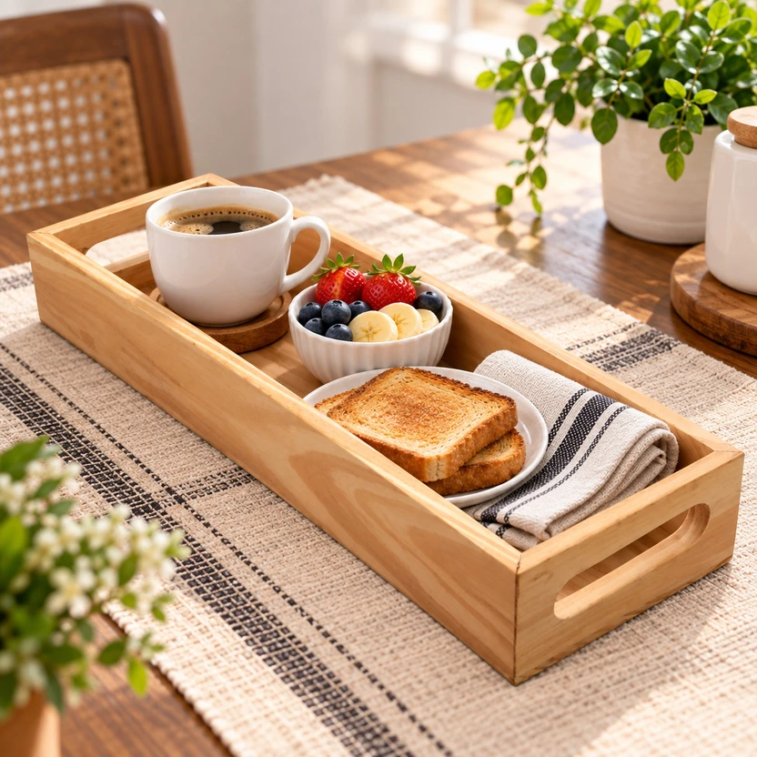 ZenishEnterprises Premium Pine Wood Serving Tray | Breakfast Serving Tray Tray Flipkart sale