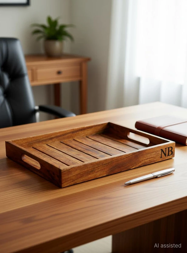 NB CRAFETD Teak Wood Serving Tray Use for Home & Kitchen, Office, Pantry, Restaurants Tray S Flipkart sale