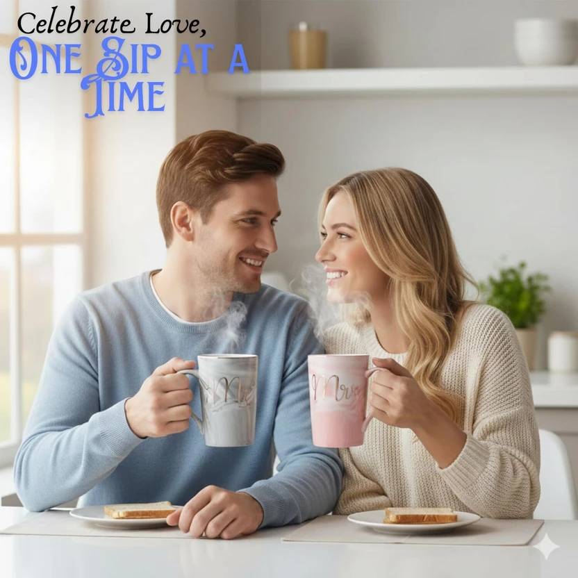 MOOKA Mr & Mrs Ceramic Coffee Set with Golden Spoon Marble Design Couple Gift Ceramic Coffee Flipkart sale