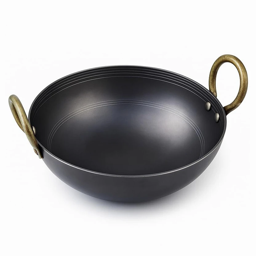 OM IRON Heavy Duty Round Bottom Kadai Classic Indian Kadhai Kadhai 8 cm diameter 1.5 L capac Flipkart sale