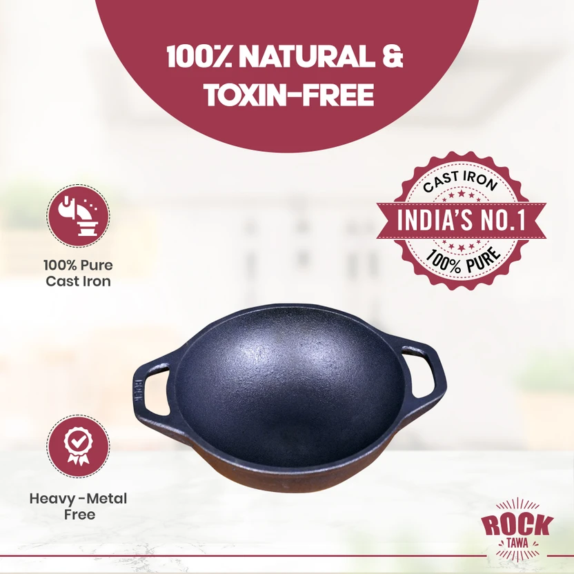 Rock Tawa 7.5 Inch (Pre-Seasoned) Kadhai 19.05 cm diameter 1.5 L capacity Flipkart sale