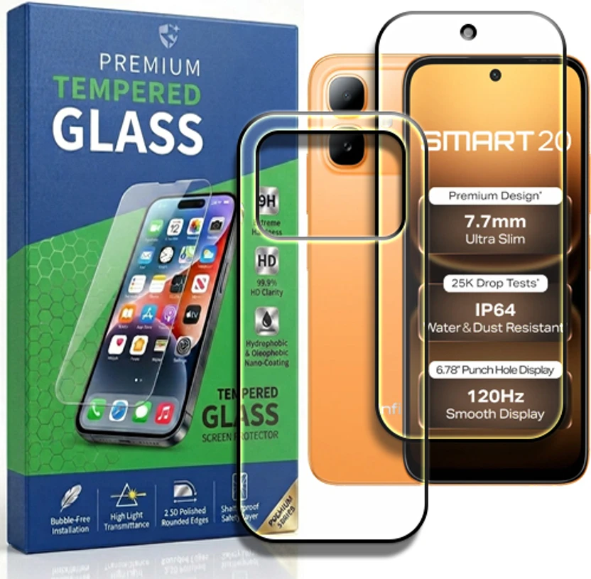 WONTONS Front and Back Tempered Glass for JM72-infinix smart 20 360° Full Body Protection Co Flipkart sale