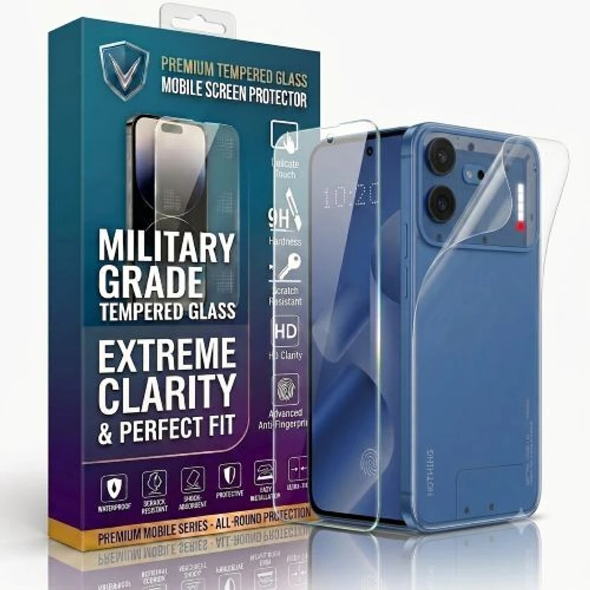 WONTONS Front and Back Tempered Glass for SP61-Nothing Phone 4b 360° Full Body Protection Co Flipkart sale