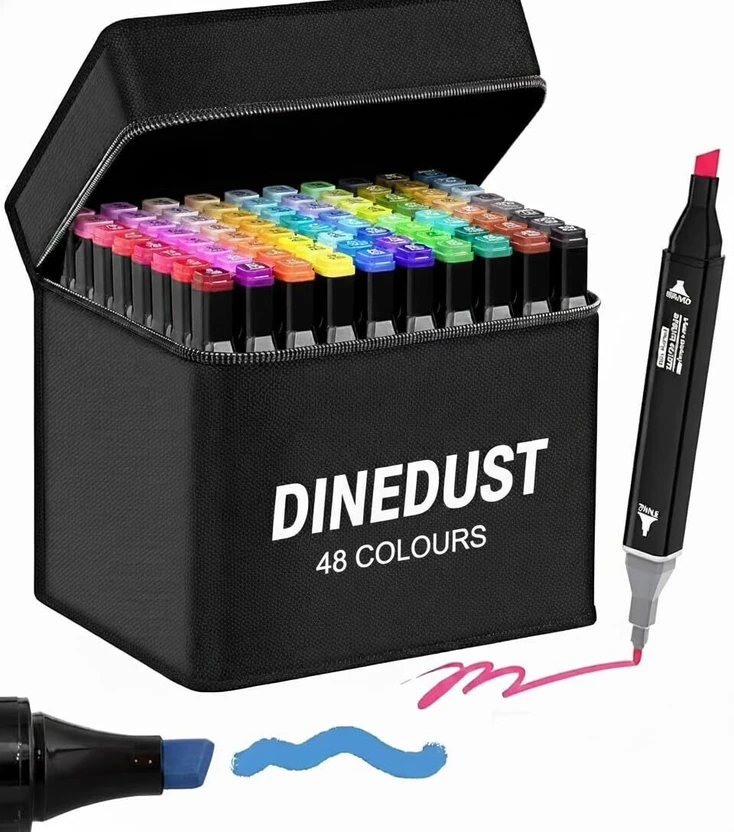 DINEDUST india Dual Tip Colorful Art Markers - Sketch Pens For Painting Sketching Calligraph Flipkart sale
