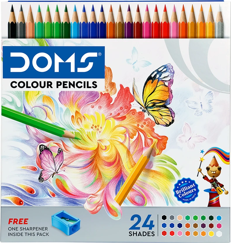 DOMS 24 Shades Colour Pencil Set | Smooth Blending | Safe for Kids Round Shaped Color Pencil Flipkart sale