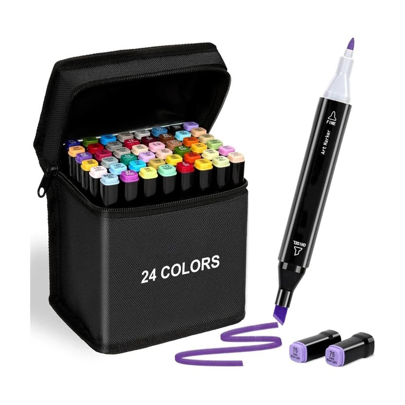 krishiv enterprise 24 Color Dual Tip Marker Sketch Pen Set | Fine & Broad | Ideal for Colori Flipkart sale