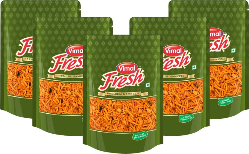 VIMAL Fresh Farali Chevdo Tikho - Spicy Indian Snack, 400gm x 5 - Crunchy Chivda Flipkart sale