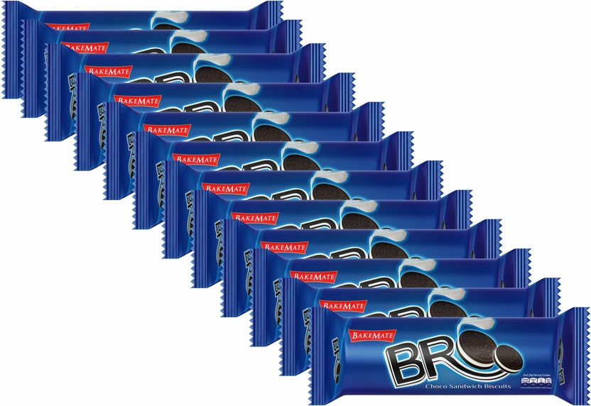 BAKEMATE Bro Cookie Biscuit Vanilla Flavoured Biscuit Family Pack (100g X 12Pc) Cream Sandwi Flipkart sale