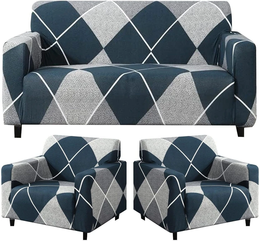 SmartFab Polycotton 3+1+1 Seater Sofa Geometric Cover Flipkart sale