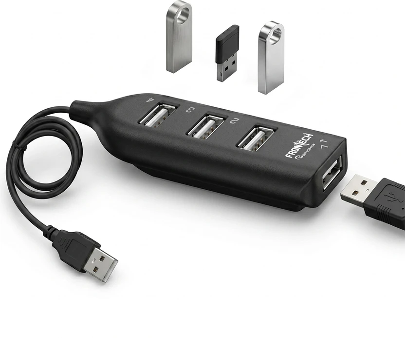 Frontech 4 Port USB Hub, USB 2.0 Splitter Hub with 480 Mbps High-Speed Data Transfer_ NC-008 Flipkart sale