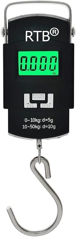 texla 50 Kg Digital LCD Display Pocket Portable Hanging Weighing Scale (Black) Weighing Scal Flipkart sale