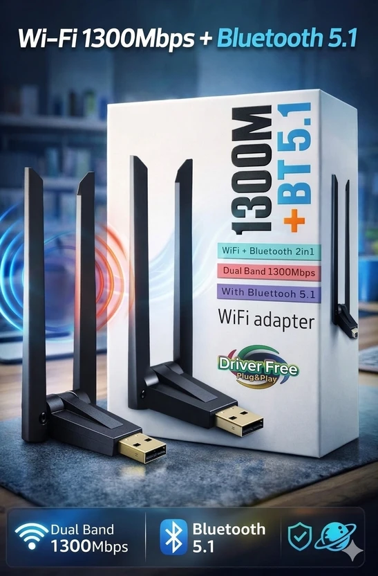 ONLIGHT Anyplus Wifi-Bt5.1 Dongal Antina wala Wireless Router 5 GHz 1300 Mbps Wifi Speed Dua Flipkart sale