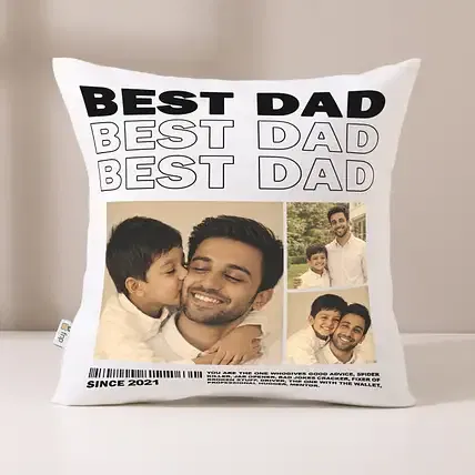 FNP Best Dad Personalised Cushion Cover
