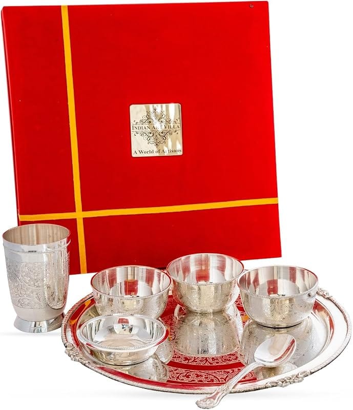 FNP Silver Plated Thali Set Rakhi Gift