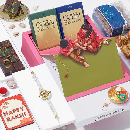 Kundan Rakhi Luxe Treat Hamper FNP sale